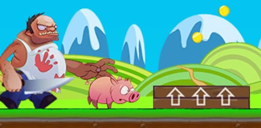 Pink Running Pig